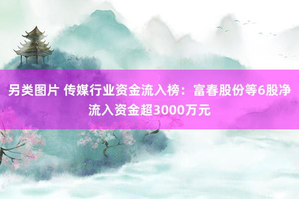 另类图片 传媒行业资金流入榜：富春股份等6股净流入资金超3000万元