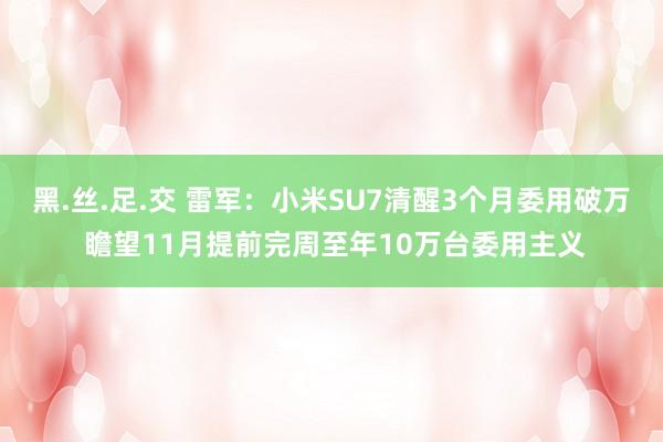 黑.丝.足.交 雷军：小米SU7清醒3个月委用破万 瞻望11月提前完周至年10万台委用主义