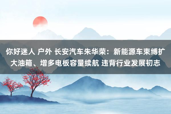 你好迷人 户外 长安汽车朱华荣：新能源车束缚扩大油箱、增多电板容量续航 违背行业发展初志