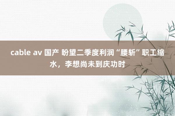 cable av 国产 盼望二季度利润“腰斩”职工缩水，李想尚未到庆功时