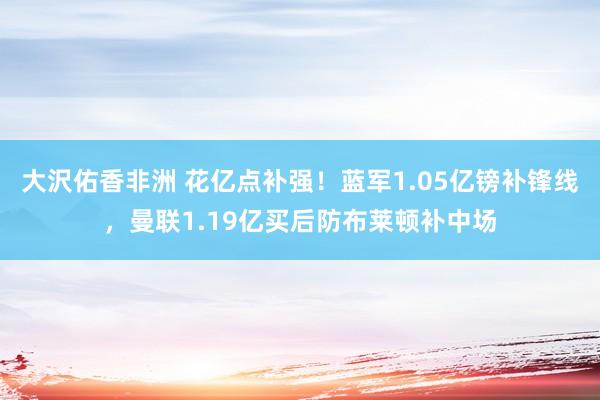 大沢佑香非洲 花亿点补强！蓝军1.05亿镑补锋线，曼联1.19亿买后防布莱顿补中场