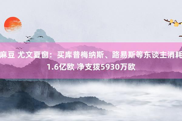 麻豆 尤文夏窗：买库普梅纳斯、路易斯等东谈主消耗1.6亿欧 净支拨5930万欧